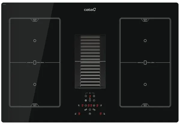 placa de inducción con extractor de aire incorporado